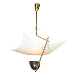 Glass Chandelier Modeled as a Boat Sail by Arredoluce