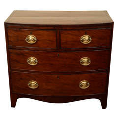 George III. mahogany bow front chest of drawers