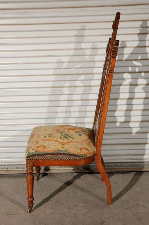 Gothic Style Hall Chair In Fair Condition For Sale In Los Angeles, CA