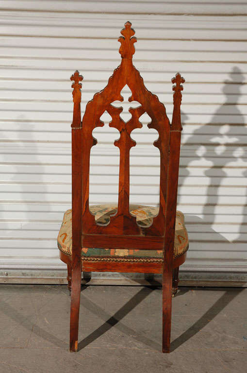 Brass Gothic Style Hall Chair For Sale