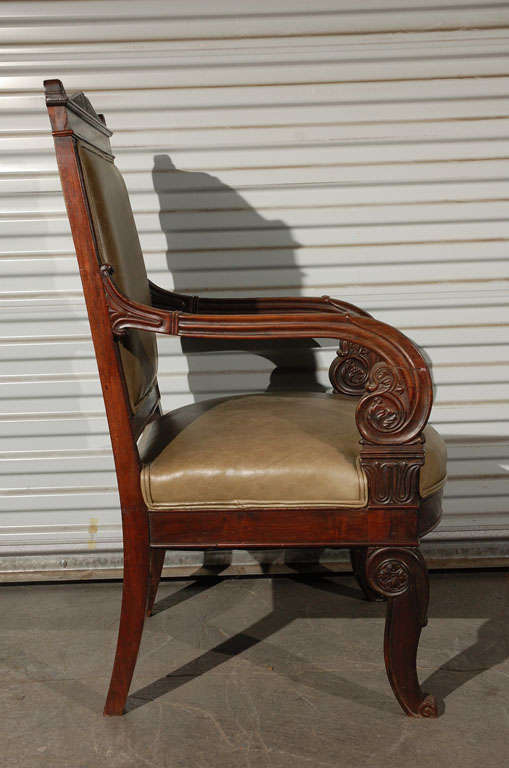 Charles X Neoclassical Armchair For Sale 1