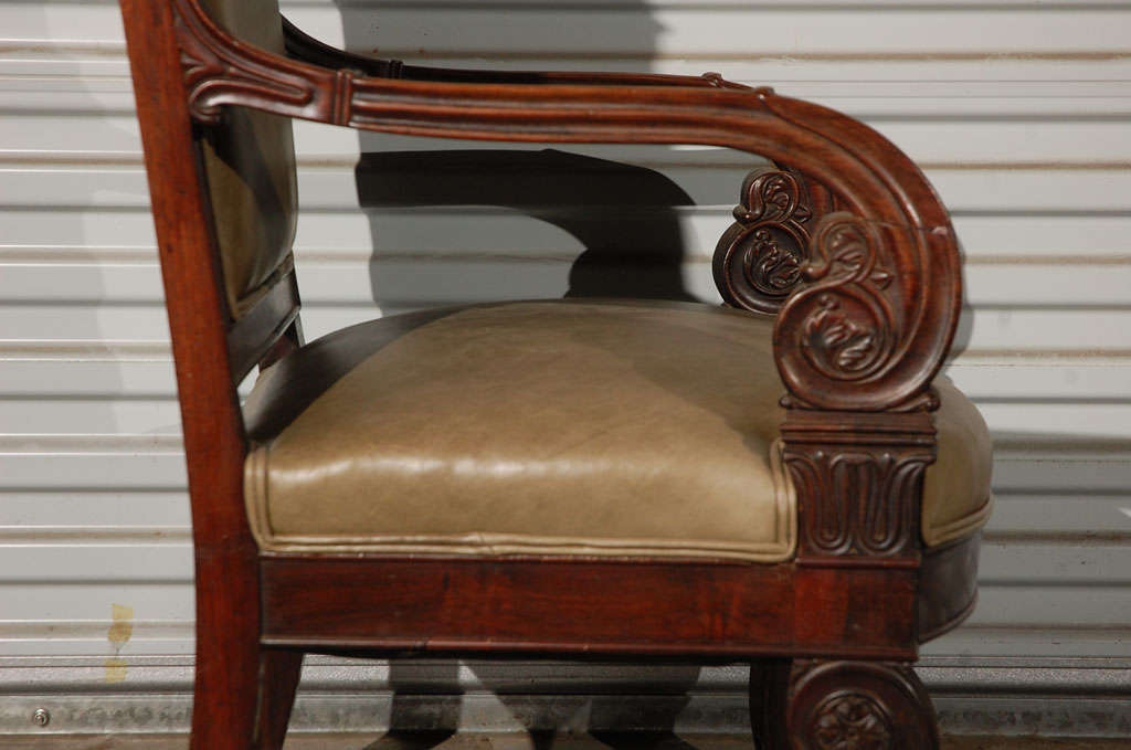 Charles X Neoclassical Armchair For Sale 2