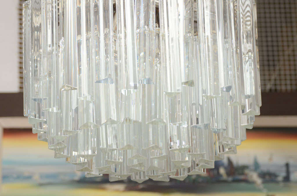 Mid-Century Modern Camer Crystal Chandelier