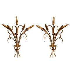 Pair of Sheaf of Wheat Wall Sconces