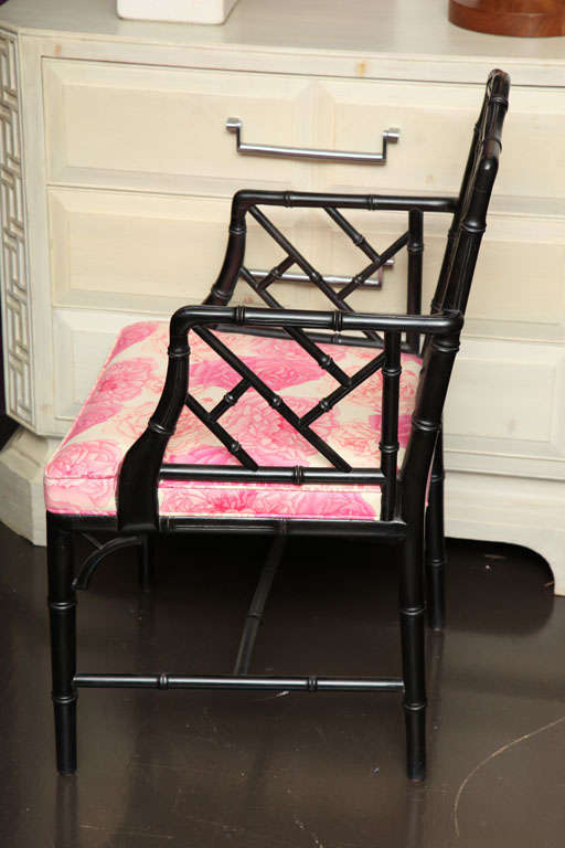 Wood Ebonized Bamboo Chair