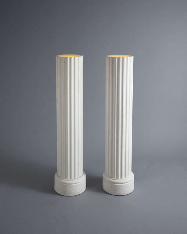 Pair of Column Lamp Pedestals