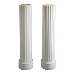 Pair of Column Lamp Pedestals
