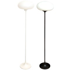 Pair of Black & White Floor Lamps by Laurel
