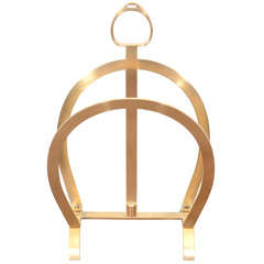 French Brass Magazine Stand attributed to Jacques Adnet