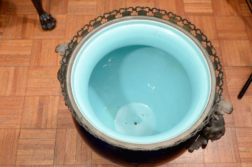 19th Century Cobalt Blue Jardiniere Attributed to Minton 3