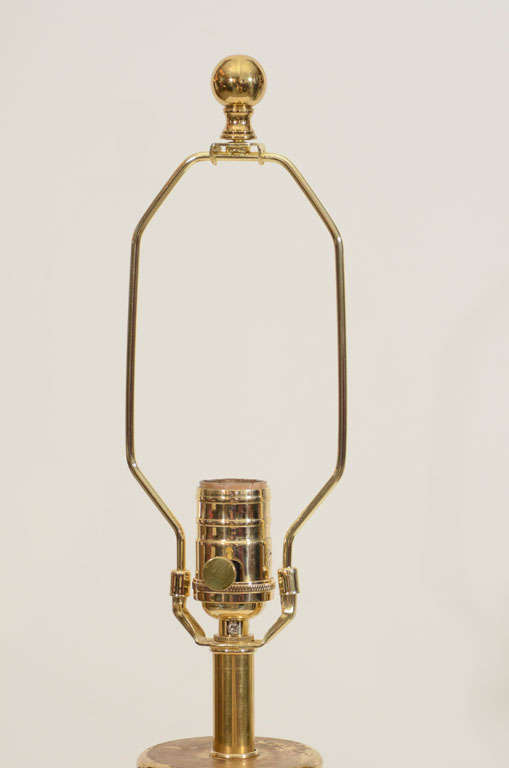 Pair of Swedish 22-Karat Gold Glazed Incised Ceramic Lamps by Bergboms 1