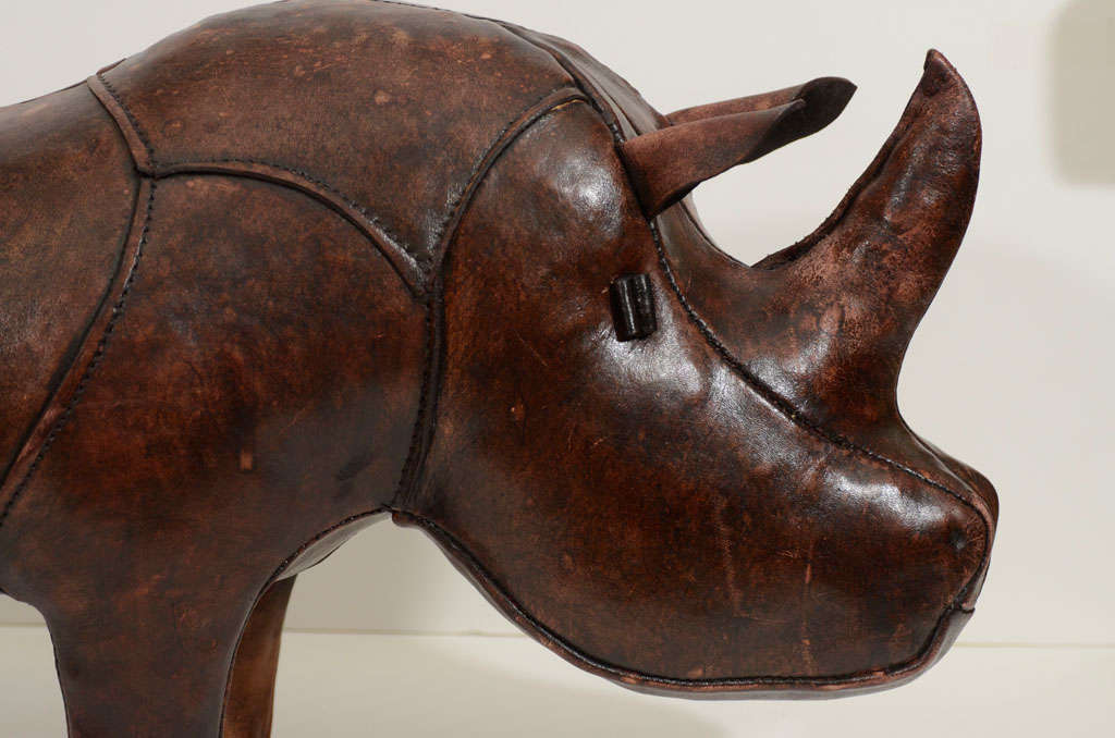 Mid-20th Century English Leather Rhino