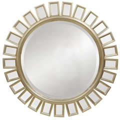 Round Silver Leaf Mirror