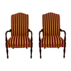 Antique Pair of Sheraton Style Armchairs