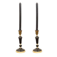 Antique A Pair of 19th Century Continental Candlesticks