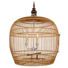 Vintage Fabulous Bird Cage Bamboo Chandelier