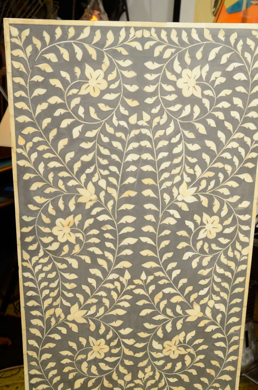 Indian Cabinet with Inlaid Grey Bone, Floral Design 3