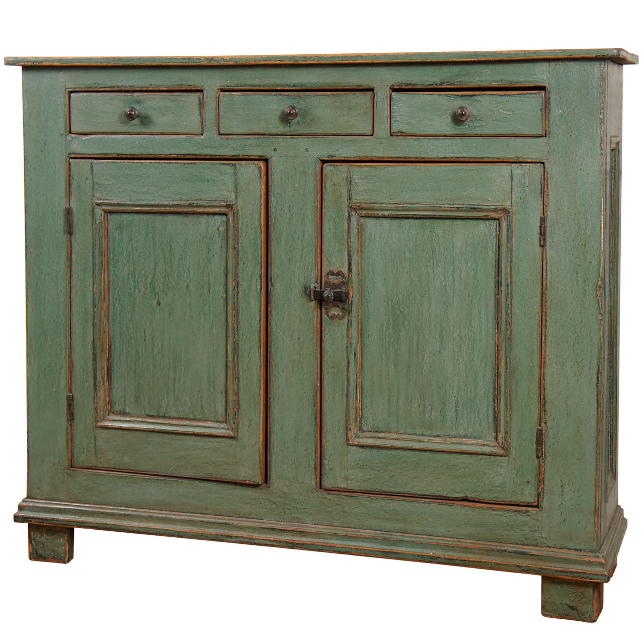 Green Three Drawer/Two Door Canadian Buffet at 1stDibs