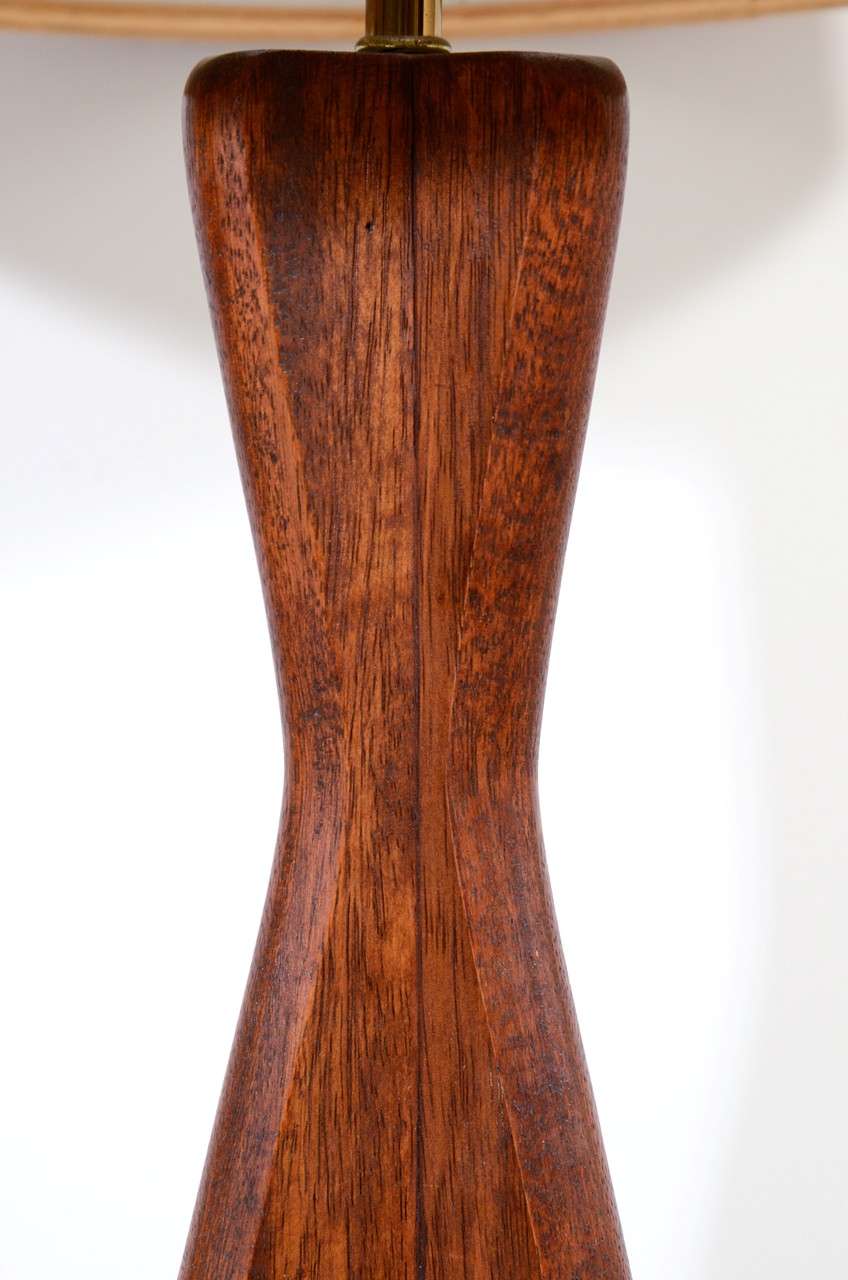 Mid Century Wood Tripod Base Table Lamp 2