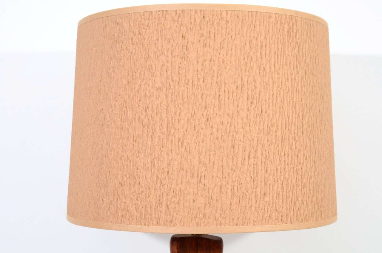 Mid Century Wood Tripod Base Table Lamp 3
