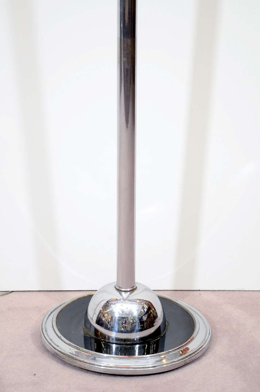 American Art Deco Chrome Torchierre Floor Lamp