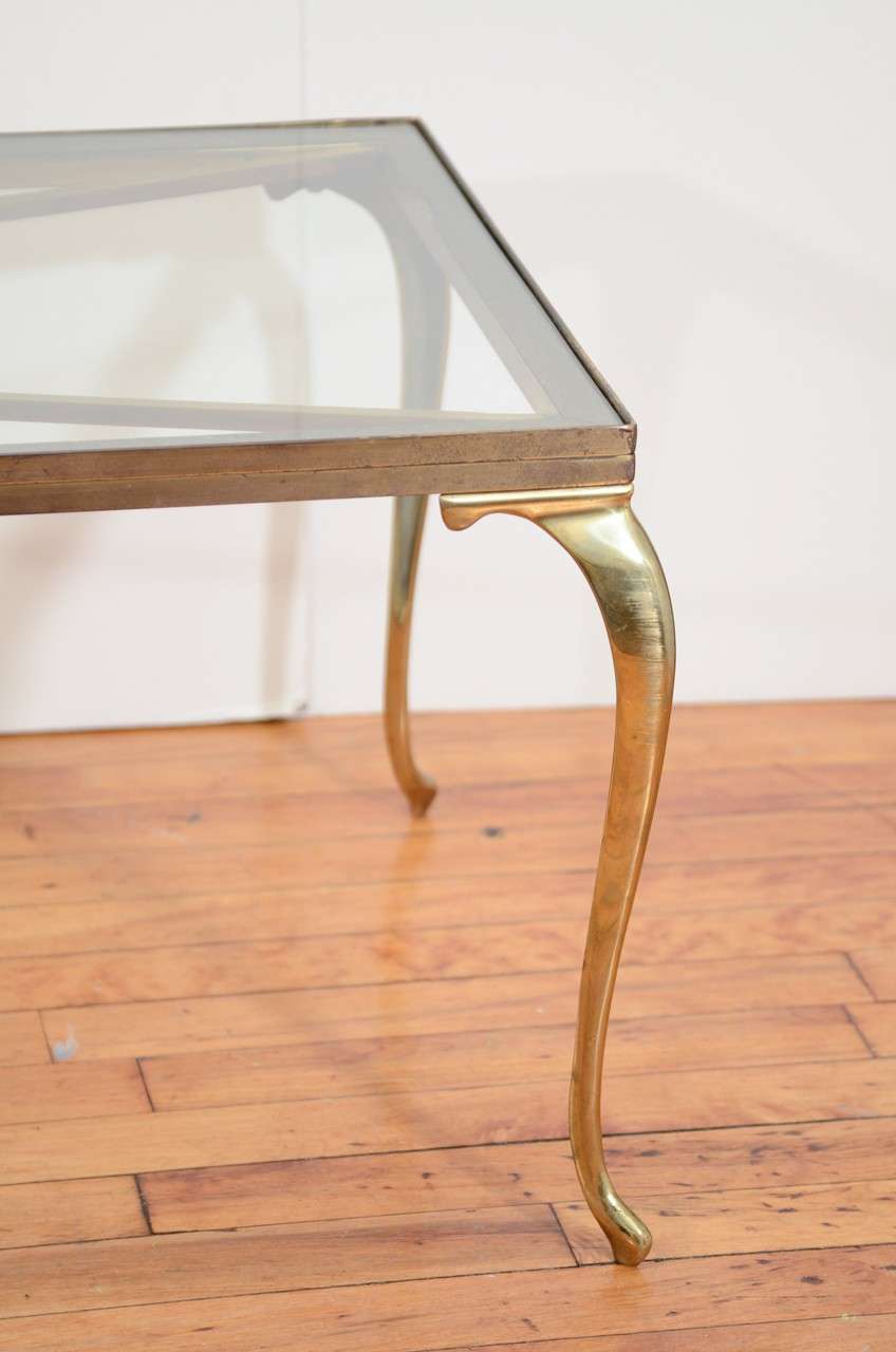 Mid Century Brass and Glass Coffee or Cocktail Table by Chiavari In Good Condition In New York, NY