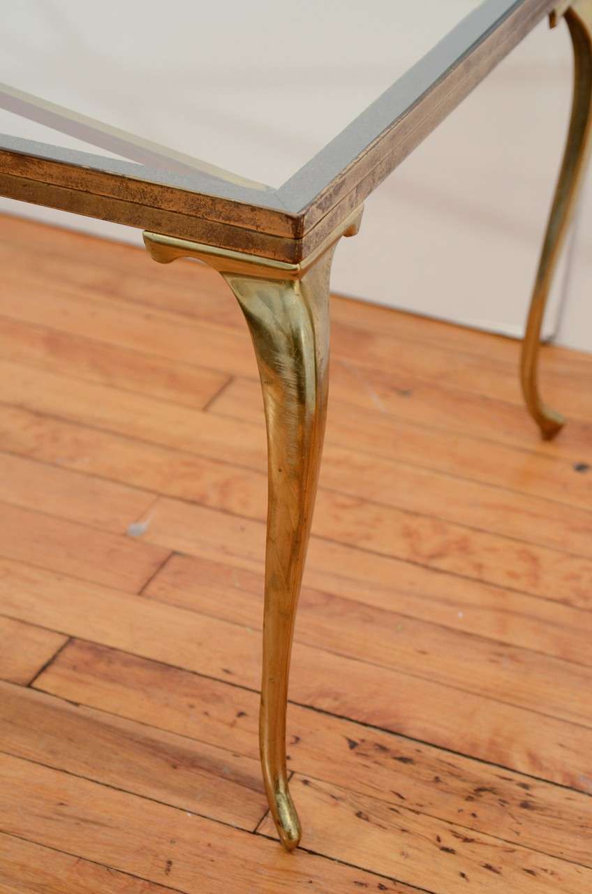 20th Century Mid Century Brass and Glass Coffee or Cocktail Table by Chiavari