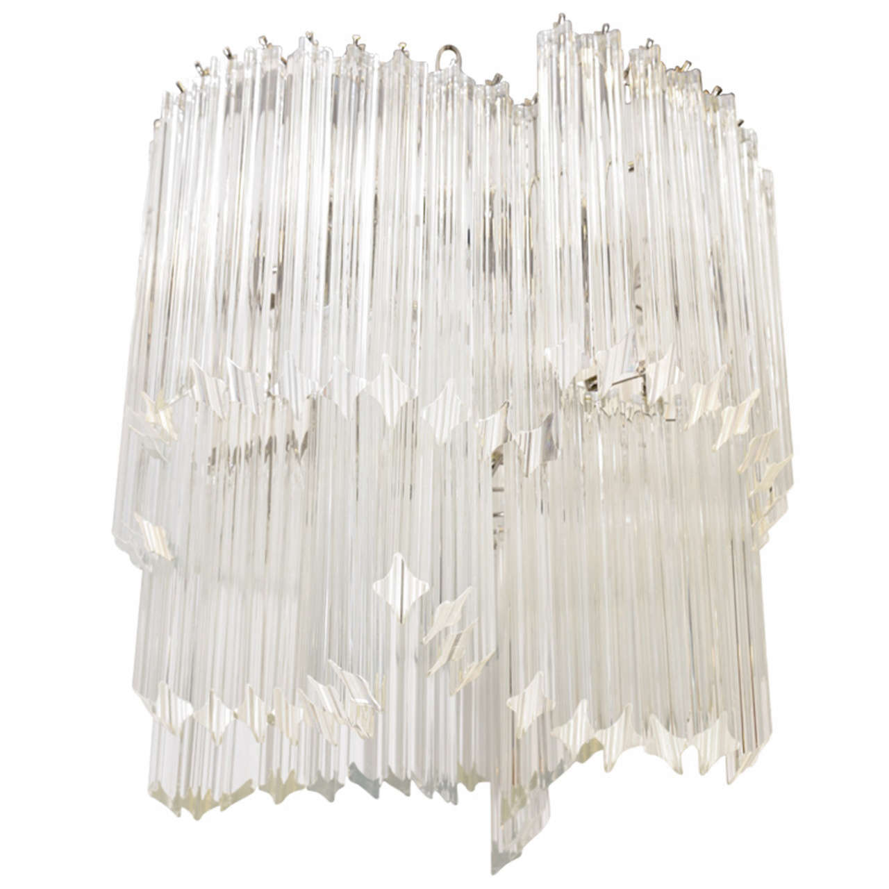 Unique Mid Century Glass Rod Chandelier by Venini For Sale