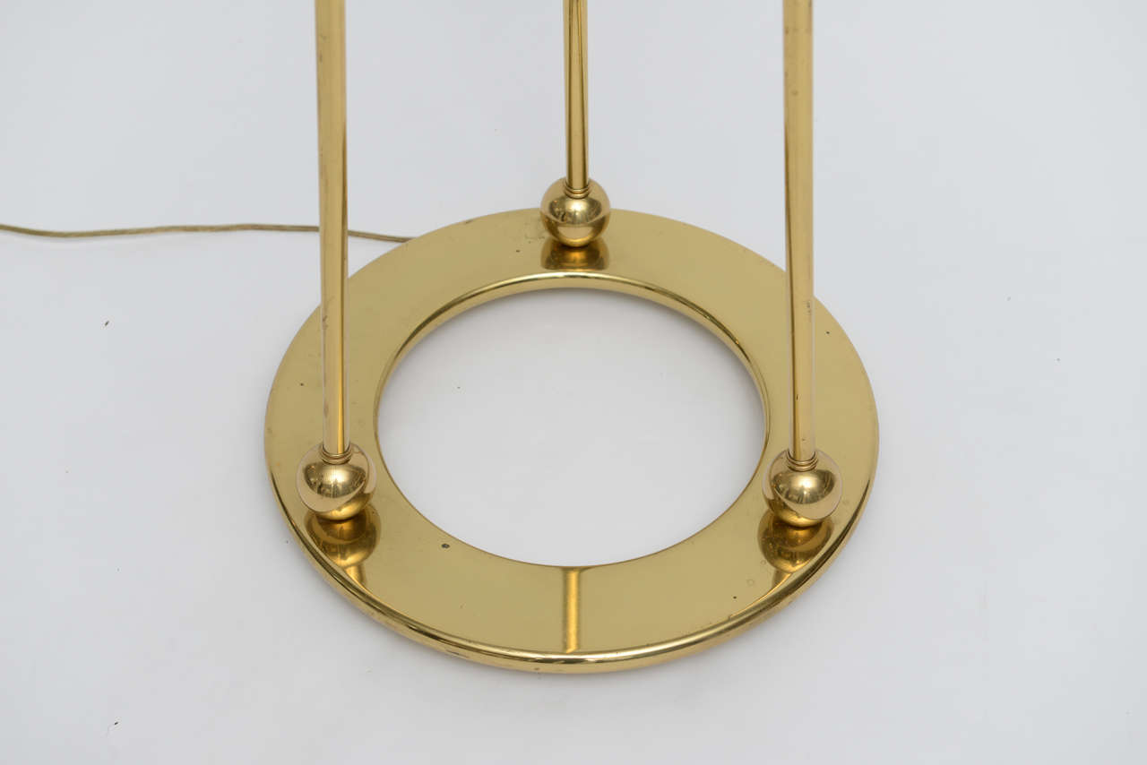 Mid-Century Modern Pair Of Casella  Brass Torchieres , Floor Lamps