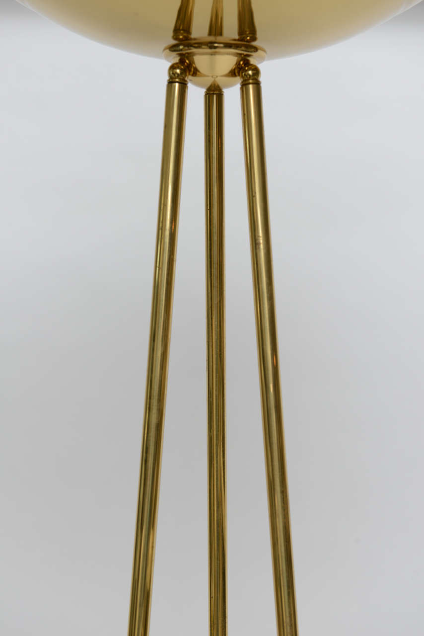 Italian Pair Of Casella  Brass Torchieres , Floor Lamps