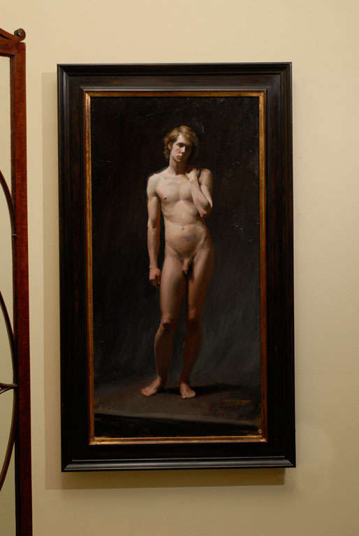 Harald -- A Standing Male Nude Posed as Michelangelo's 'David' 1