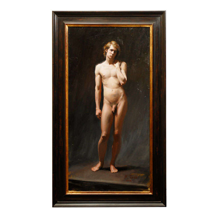 Harald -- A Standing Male Nude Posed as Michelangelo's 'David'