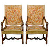 Antique Pair of 19th Century  Louis XIII style Chairs