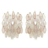 Pair of colored polygonal glass sconces by Venini