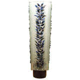 Murano glass floor lamp with foliate detail by Mazzega