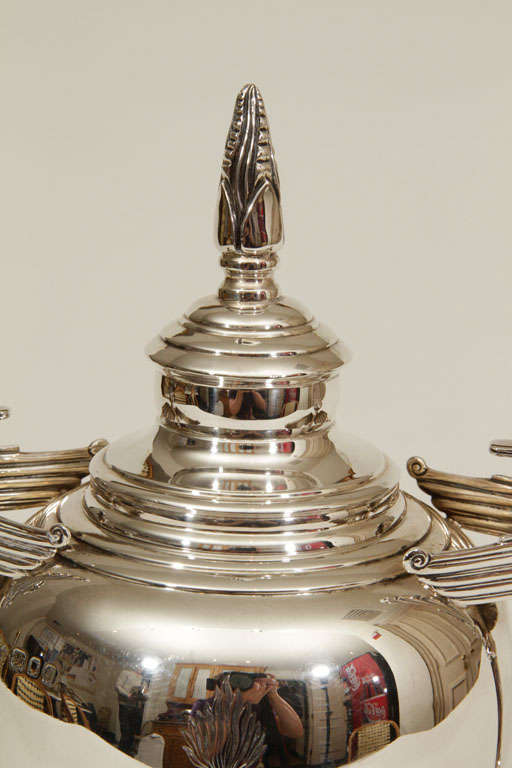 British Sterling Silver Trophy with Removable Lid and Mascot Handles