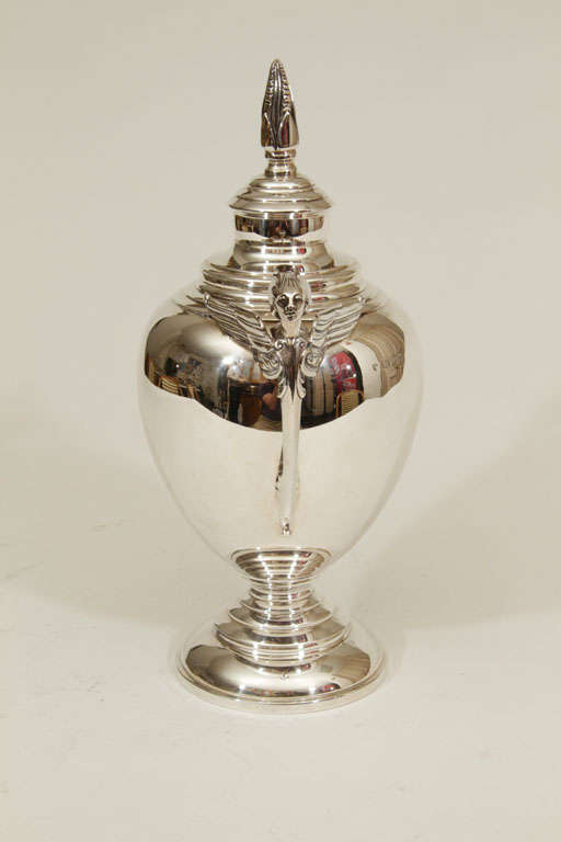 Sterling Silver Trophy with Removable Lid and Mascot Handles 1