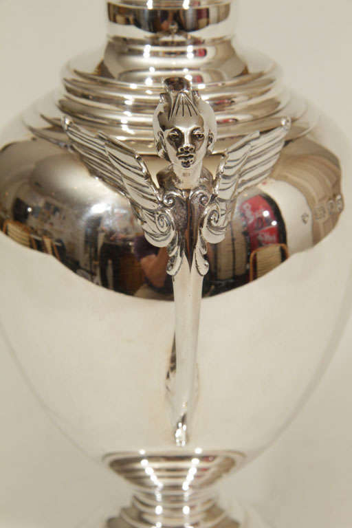 Sterling Silver Trophy with Removable Lid and Mascot Handles 2