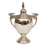 Sterling Silver Trophy with Removable Lid and Mascot Handles