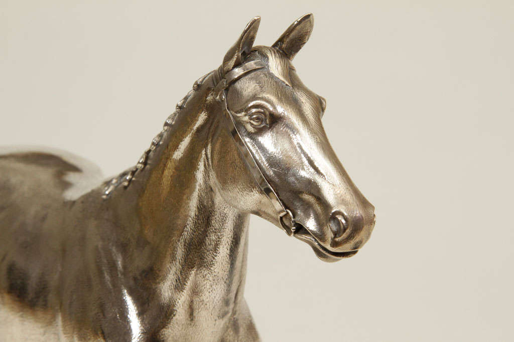 Sterling silver model of a horse, marked London, 1946