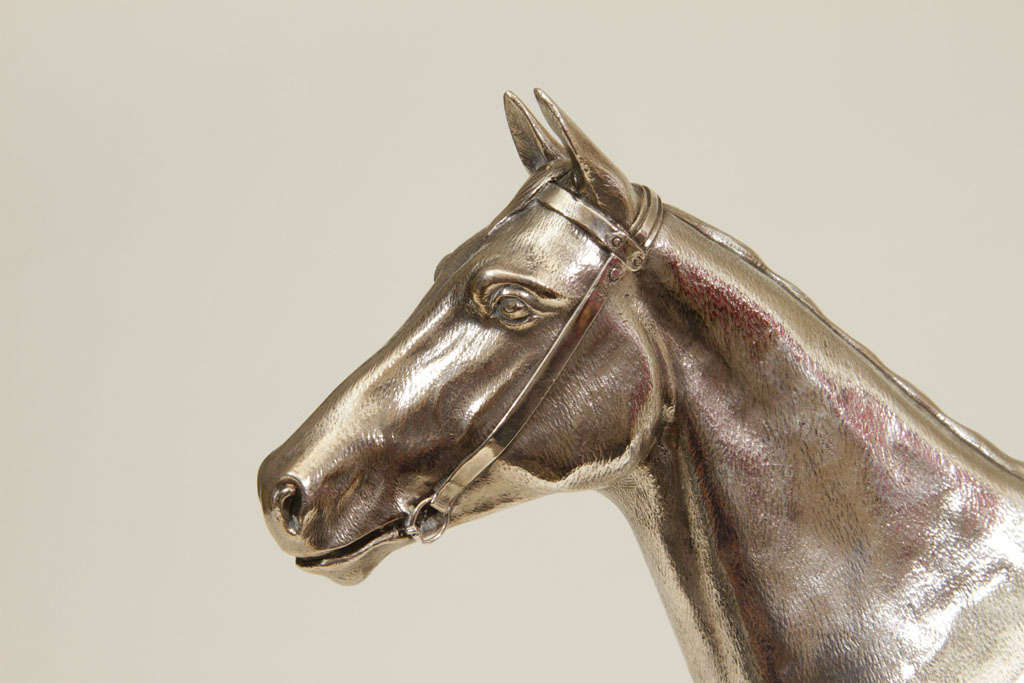 Sterling Silver Model of  a Horse In Excellent Condition In New York, NY