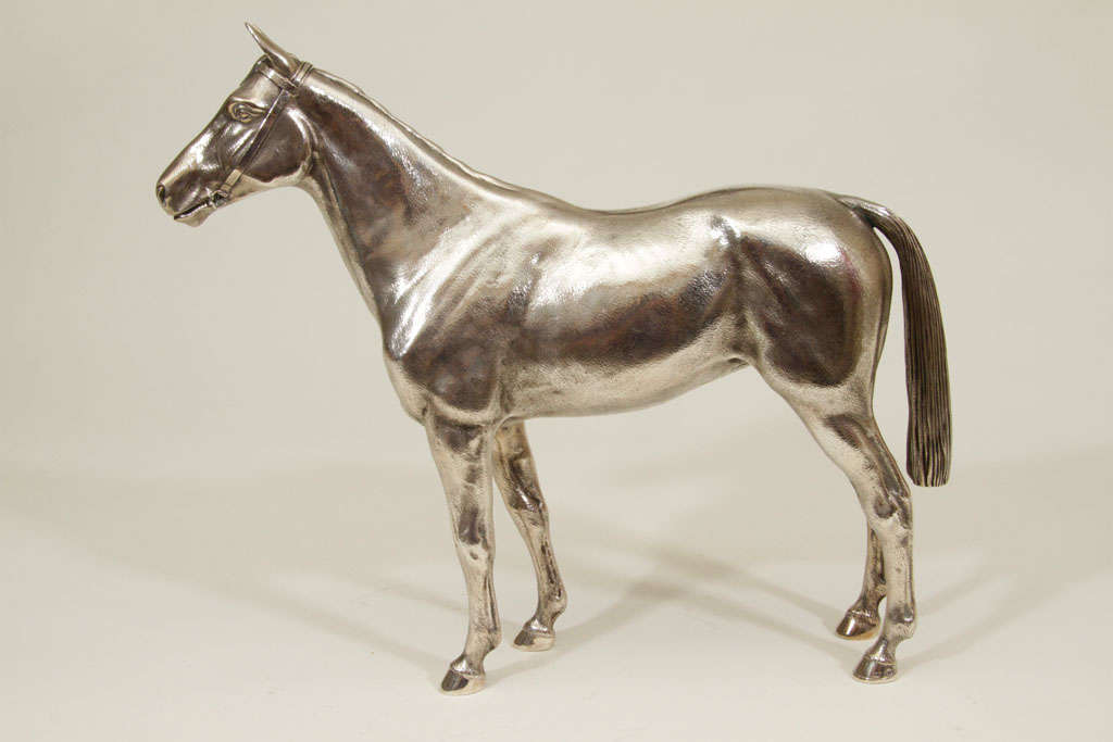Mid-20th Century Sterling Silver Model of  a Horse
