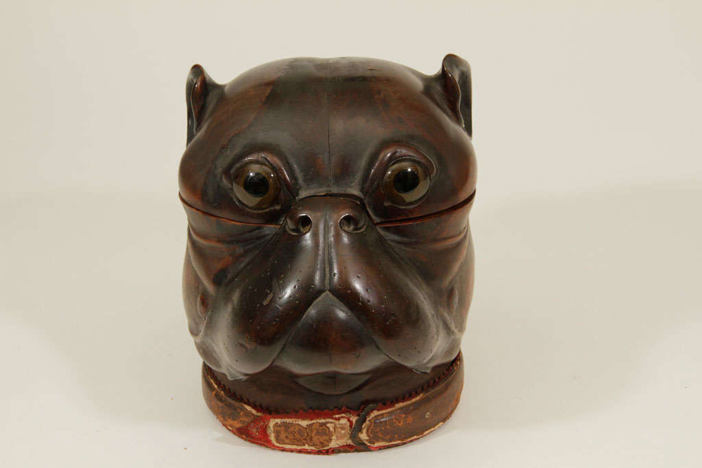 Wooden Pug's Head Tobacco Jar 3