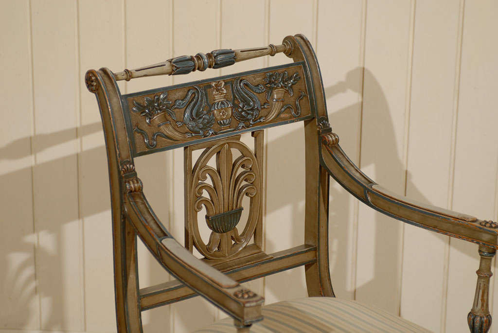 French Painted Arm Chair