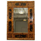 Large Bamboo Lacquered Mirror, England, Modern Large Bamboo Lacquered Mirror, England, Modern