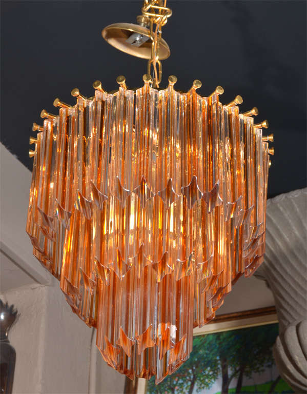 Amber Crystal Chandelier By Camer glass