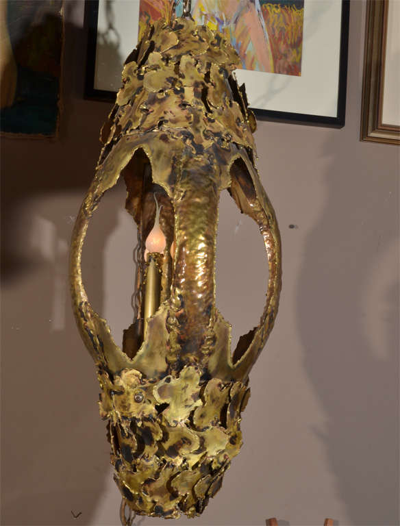 Brutalist Chandelier in the Style of C. Jere