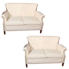 Pair of Canvas Love Seats