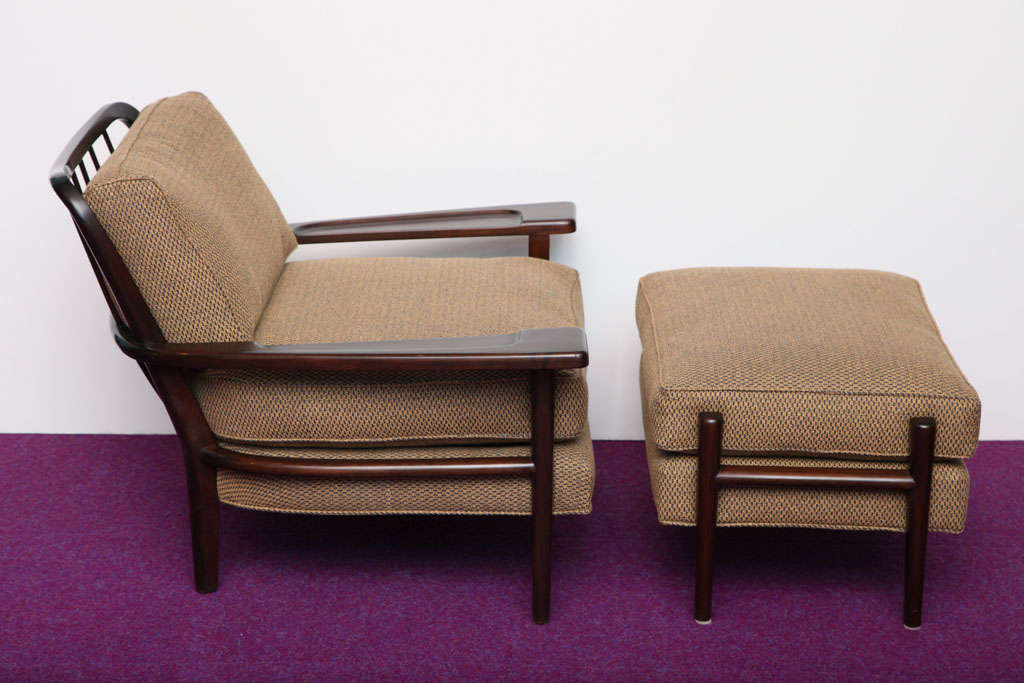 American Rare lounge Chair and Ottoman by Paul Laszlo