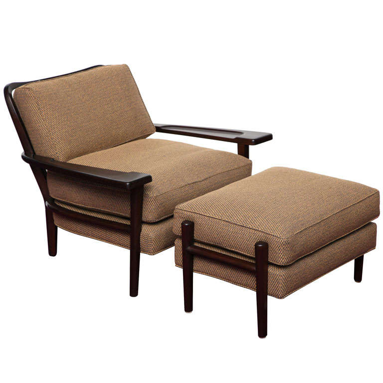 Rare lounge Chair and Ottoman by Paul Laszlo